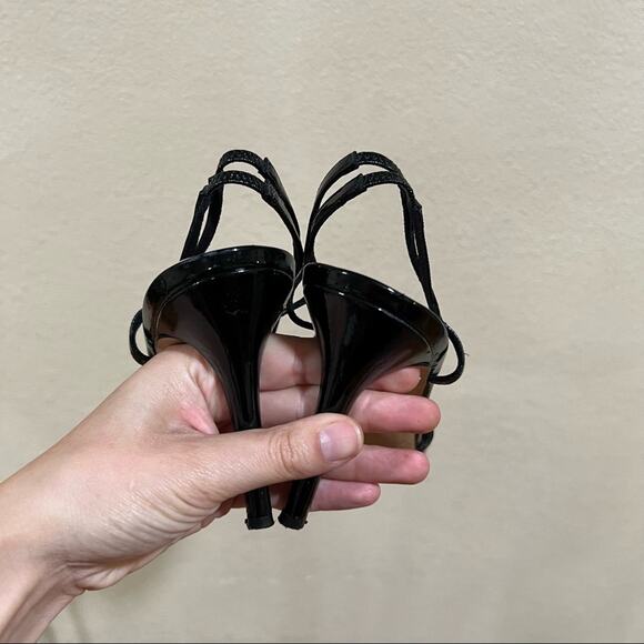 Kate Spade black patent leather strappy heeled sandals - Picture 5 of 8